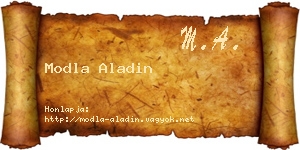 Modla Aladin névjegykártya